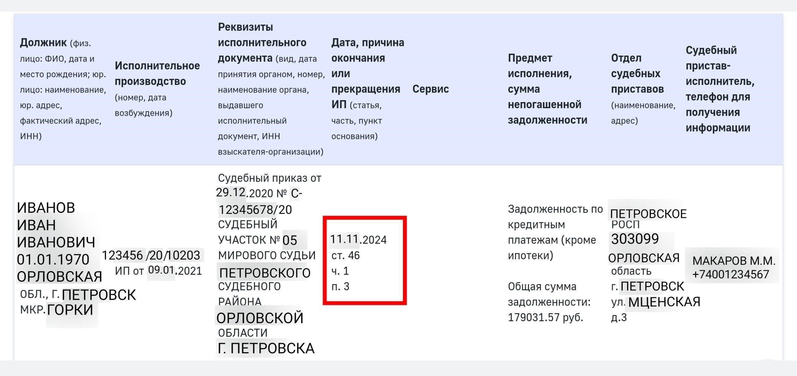 Что означает пункт 3 части 1 на сайте ФССП?