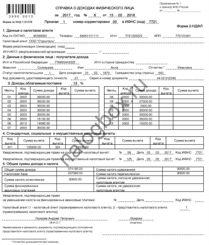 Расчет налога на заработную плату