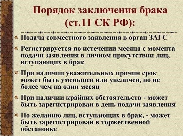 Пошаговая процедура регистрации брака в России