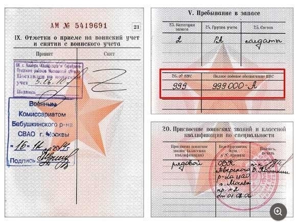 Где посмотреть свой ВУС в военном билете и личных документах